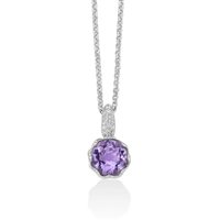 Collana Miluna Donna Unica Colibrì in Argento Ametista CLD5106 - CLD5106